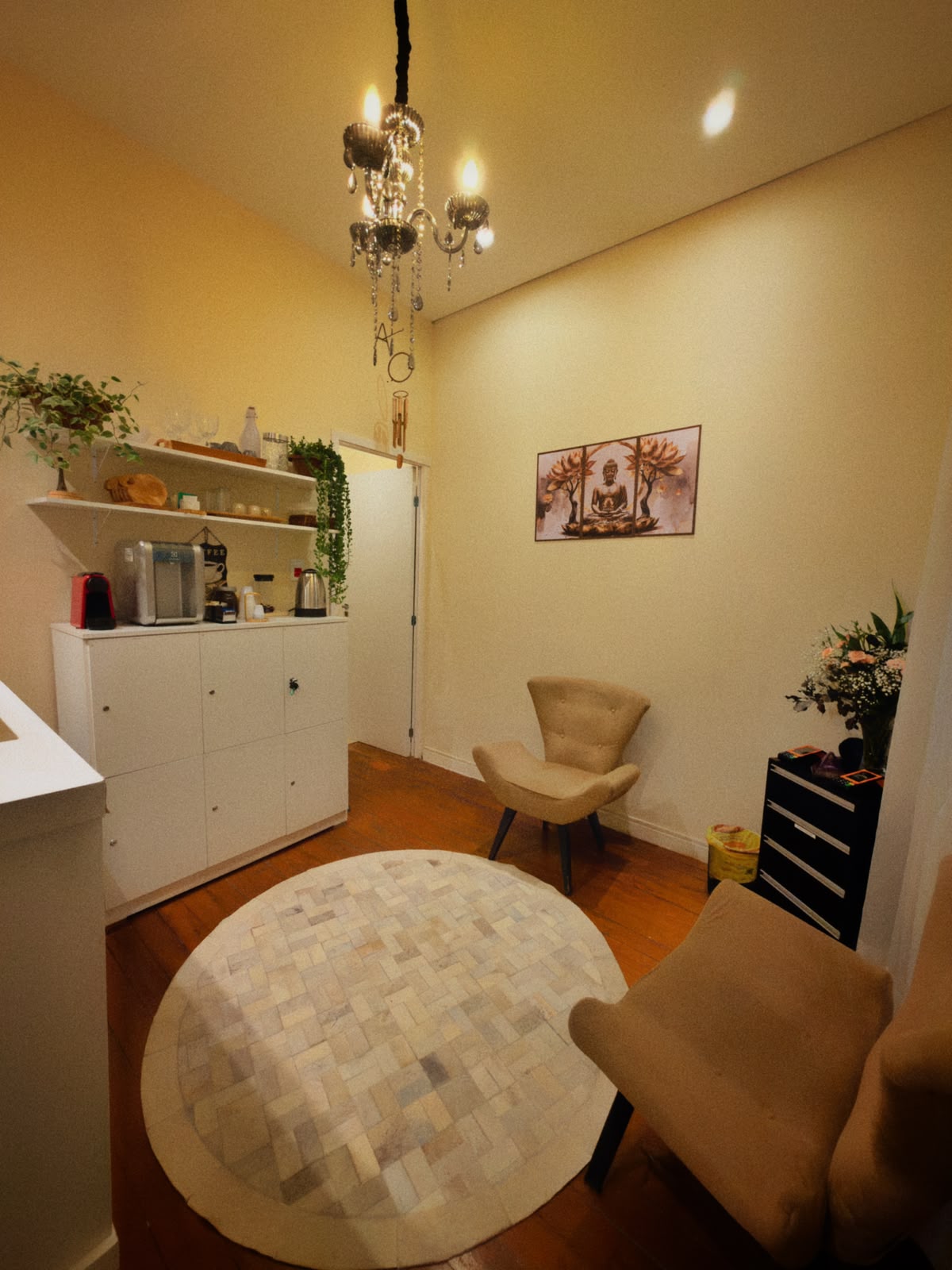 Sala de espera reservada do Spa Homem em São Paulo
